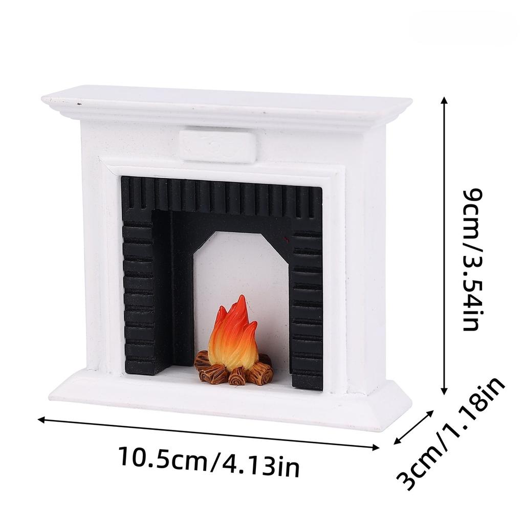 1Pcs Dollhouse Miniature Simulation Furniture Vintage Natural Wooden Fireplace Model Home Creative Adornment Decoration