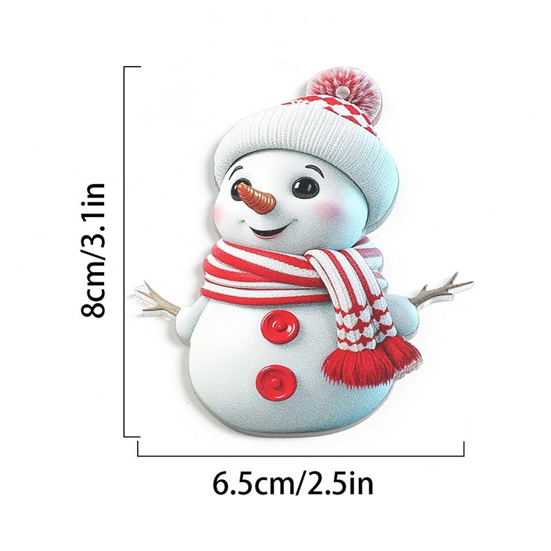1/5Pcs 2D Acrylic Cartoon Snowman Hanging Xmas Tree Pendant for Christmas Decoration Navidad Home Decor New Year Party Gifts