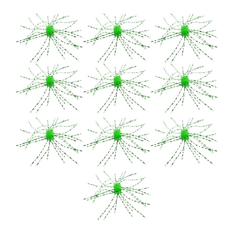 10pcs Flexible Whiskers Lure Saltwater Freshwater Baits Dices Shaped Fishing Lure Fishing Accessories Artificial Baits зелёный