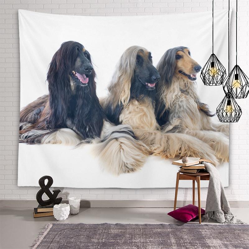 Afghan Hound Cat Tapestry Cute Animal Wall Art Decoration Tapestry Kids Room Decor Living Room Bedroom Dorm Room Home Decor