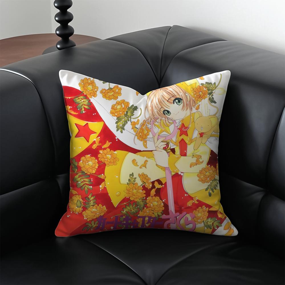 Anime CCardcaptor SSakura Cushion Cover Pillow Case Antidustmite Invisible zipper silky plush cushion