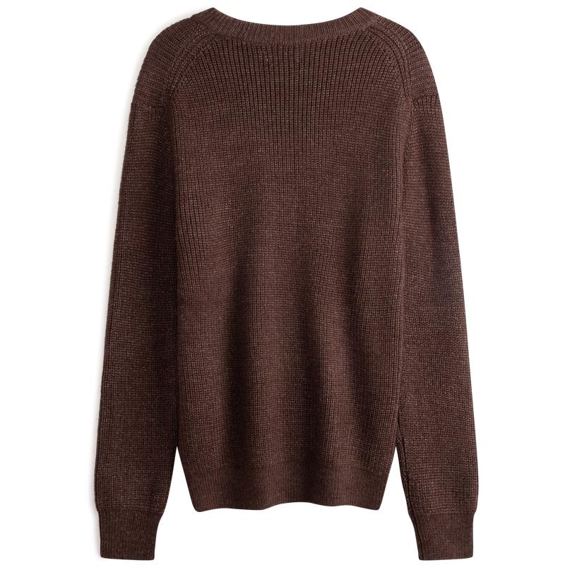Calvin Klein Commuter Letter Jacquard Melange Crew Neck Sweater Men Sweater Volcanic-Brown 40QM330