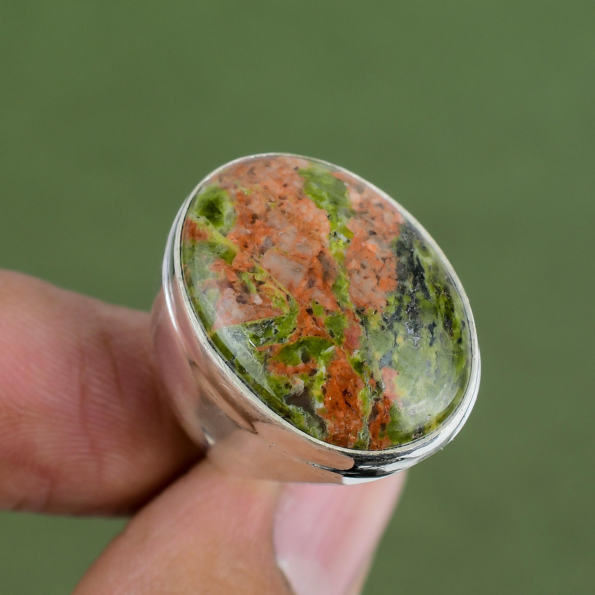 

Unakite Ring 925 Sterling Silver Rings Handmade Birthstone Jewelry Natural Gemstone Ring Gifts For Her Statement Ring Available In Ring Size 6 US