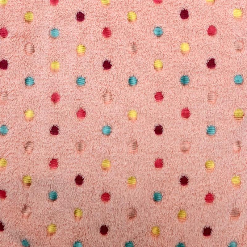 Polka Dot Double-Sided Flannel Fleece Fabric for Blankets, Pajamas, Cushions, Pet Beds