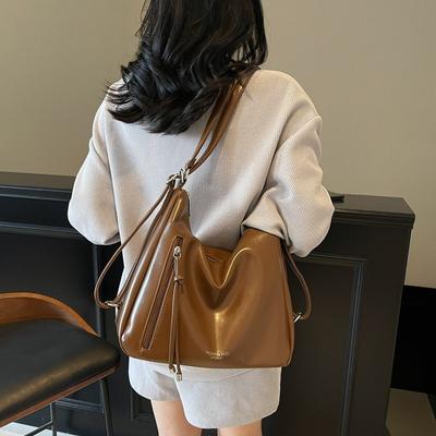 Nova bolsa tote texturizada da moda, um pacote, três usos, versátil para o dia a dia, grande capacidade, bolsa de axila, bolsa de ombro mensageira