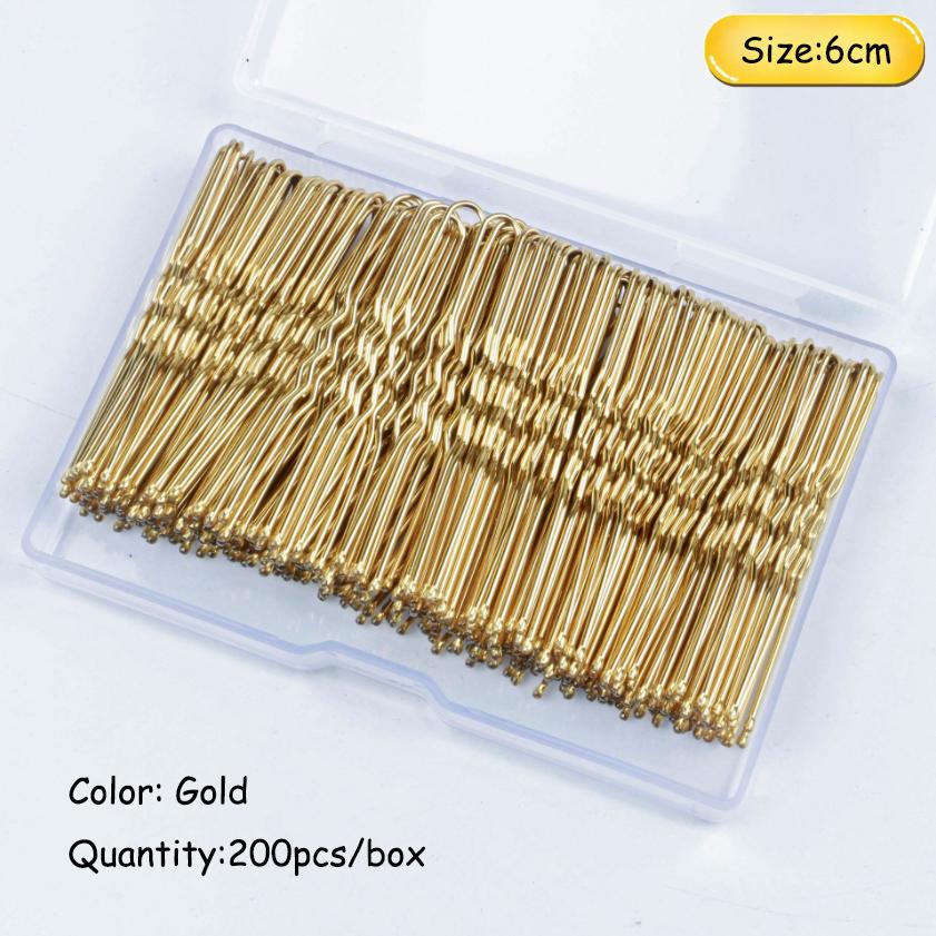 50-200 szt. 6 cm Podstawowa spinka do włosów w kształcie litery U, pozłacana metalowa, niewidoczna, do stylizacji włosów, wsuwka, akcesoria do włosów salonowych, ślubny uchwyt do włosów