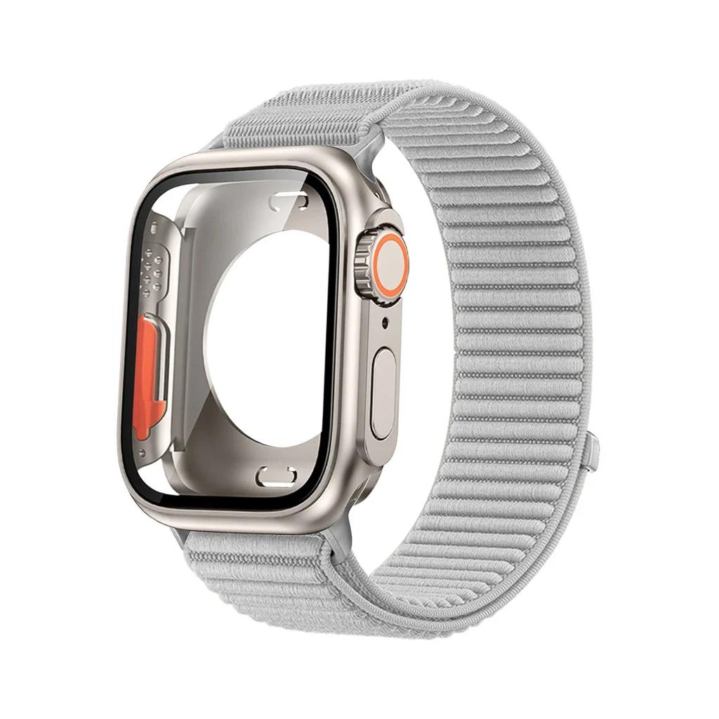 Armband+Hülle Für Apple Watch S11 10 9 8 7 6 5 4 Nylon Sportband Glas+Vollständige Abdeckung Bumper Für Iwatch 46 45 44 40 41mm Armband