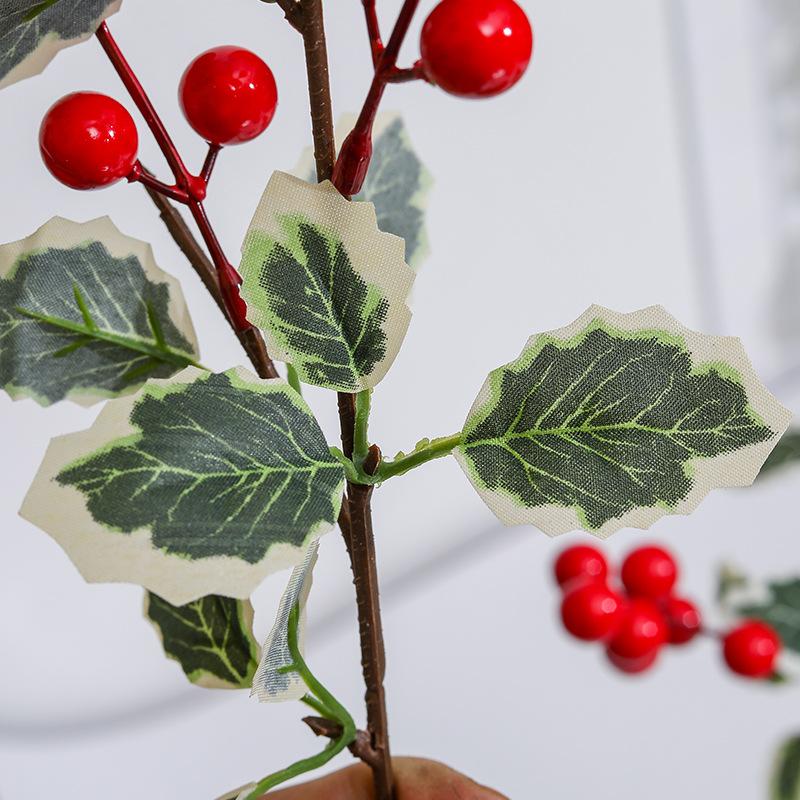 Christmas Simulation Red Fruit Branch Holly Fruit, Rich Fruit Daoxiang Red Fruit Auspicious Fruit Living Room Hotel Decoration