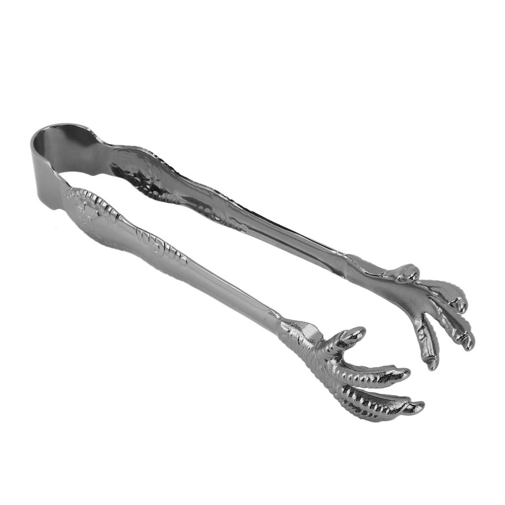 Claw Style Ice Tong Stainless Steel Hand Polished Eagle Claw Shape Ice Tongs for Bar Home Use Black