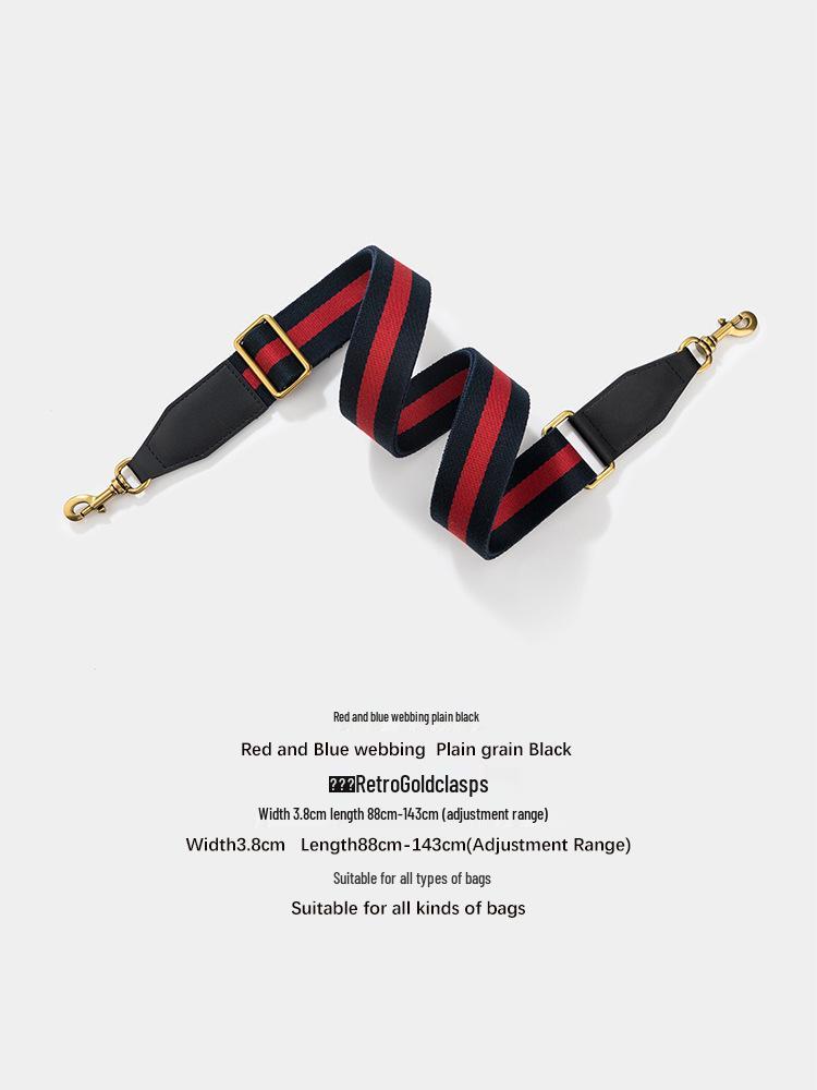 Versatile Single Shoulder Crossbody Bag Strap: Red-Blue Wide Design with Adjustable Red-Green Webbing