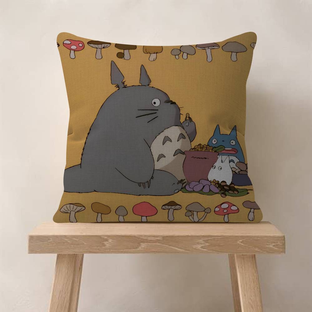 Cartoon Cute T-Totoroes Double-sided Cushion Cover Car Throw Pillow Case For Sofa Car Christmas Gift
