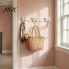 Metal Three Link Hook Iron Art Bow Triple Hook, Wall Mounted Decorative Hanger, French Relief Style Gold Organizer for Entryway Bathroom And