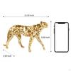 Vintage Wooden Jewelry Box Organizer with Gold Cheetah Figurine Decorative Treasure Chest for Rings