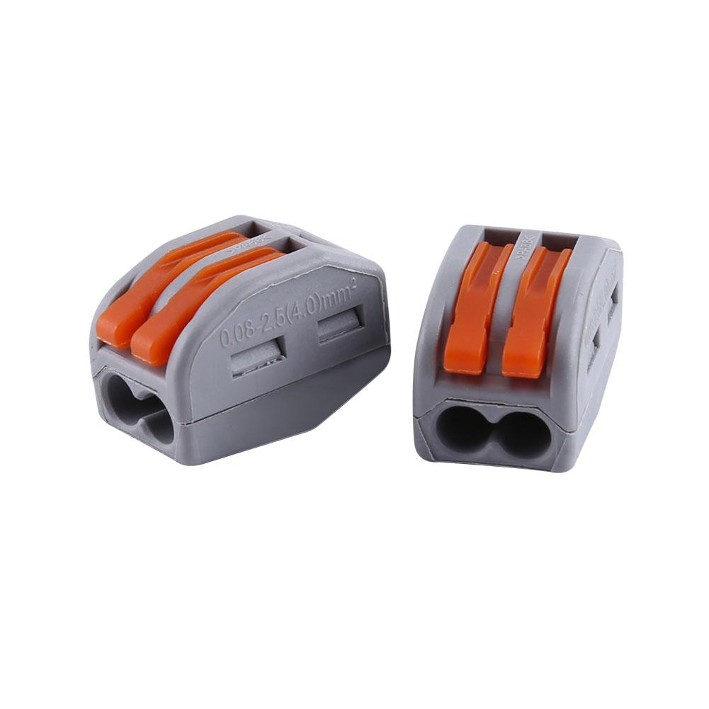 20pcs 2 Way Reusable Spring Lever Terminal Block Electric Cable Connector Wire