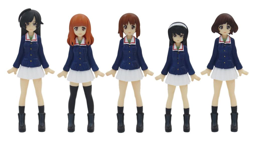 PLATZ Girls Panzer Movie Ankou Team Figure Image PVC & Set, 5-piece Set, 1/35 Scale, Pre-painted Figure, GPFC-1