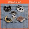 Adorable Cartoon Cat Moon Planet Brooch Charming And Trendy Pin For Unisex Fashion