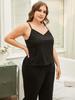 European and American large size suspender pajamas women's summer 50kg fat mm two-piece loungewear
