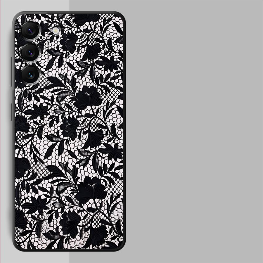 Black Sexy Lace Case for Samsung Galaxy A57 A73 A51 A52 A36 A53 A35 A25 A32 A26 A37 A22 A23 A24 A55 Phone Cover A72 A71