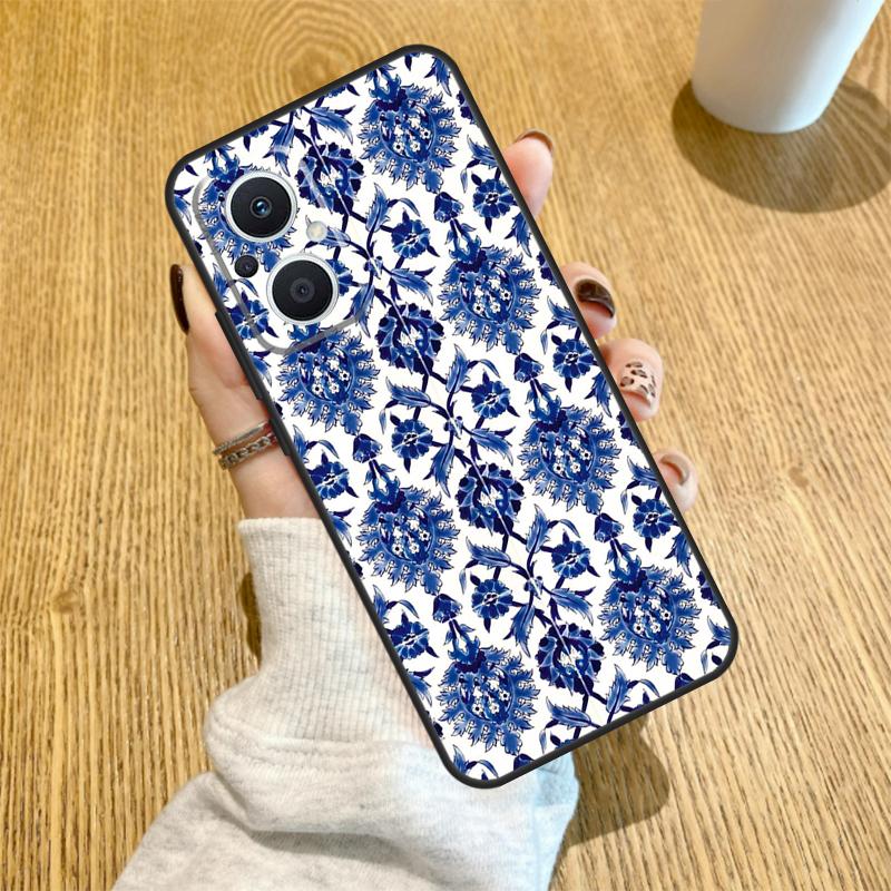 Blue and White Porcelain Funda For OPPO Reno 14 F 10 11 12 13 Pro 13F 12F 11F 7 8 Lite OPPO Find X6 X5 X8 X9 Pro Case