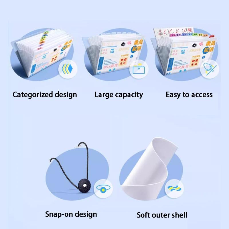 Transparenter Einsteck-Aktenordner A4 Dokumententasche Mehrschichtiger erweiterbarer Ordnerhalter Für Schule Büro Schreibwaren