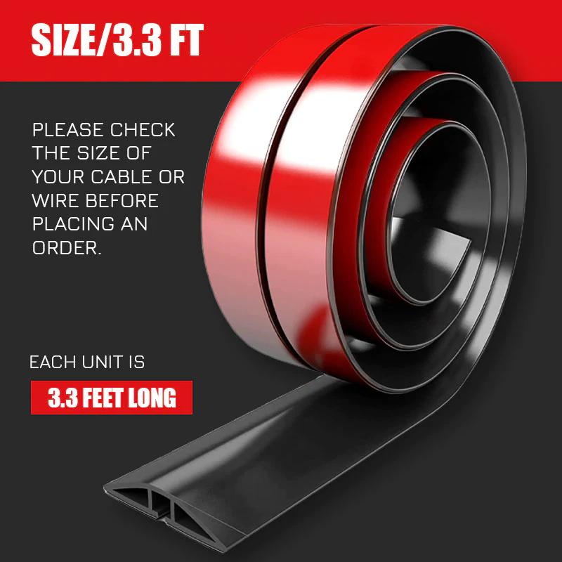 1M Self Adhesive Floor Cable Covers Floor Cable Wire Management Anti-Slip Rubber Floor Cord Cover Cable Protector 3 Colors