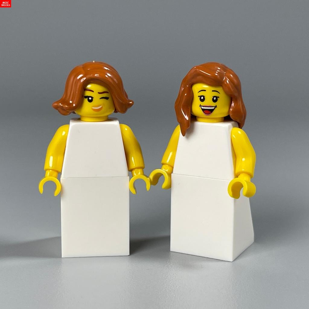 MOC Bricks Bride Bridegroom Little Boy Girl Woman Man Figure Model Building Blocks Assembled Toys Accessories Dolls For Children