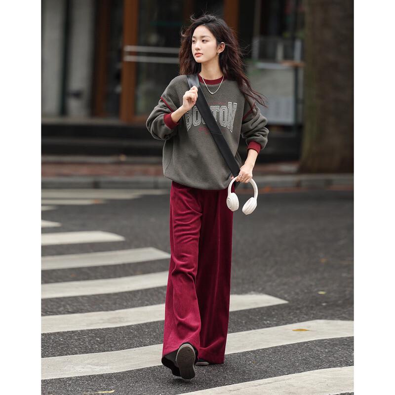 Demana Women's Color-block Letter Print Sweatshirt