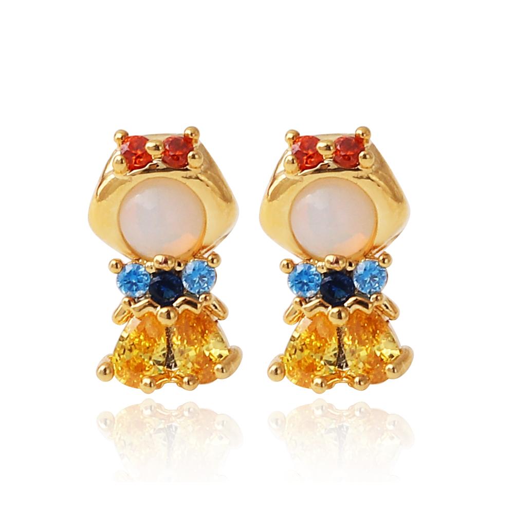 1Pair Sweet Trendy Zircon Stud Earrings For Women Girls Fovely Earrings Fashion Jewelry Gift