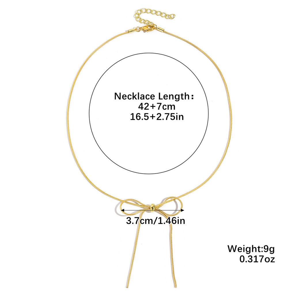 Bow Necklace Light Luxury, Simple Versatile Jewelry Wind Collarbone Chain