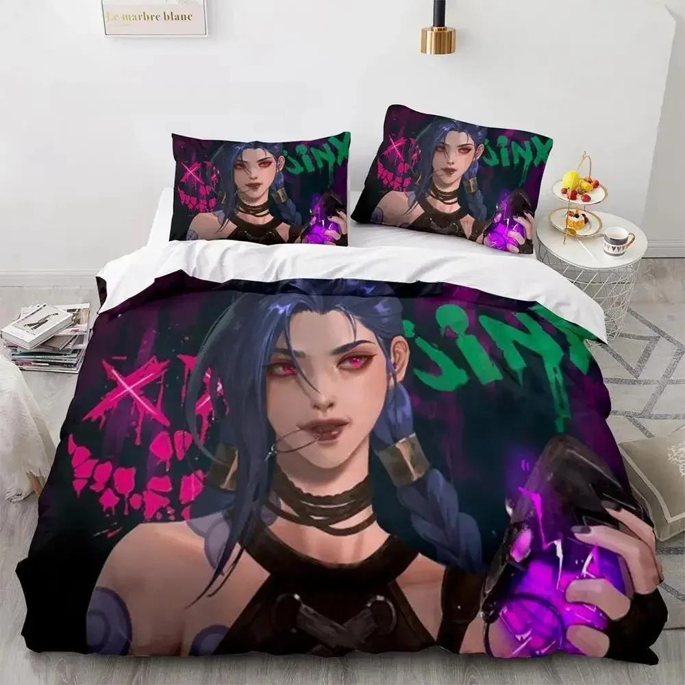 Rømning Lol Jinx Sengetøy Sett Enkelt Twin Full Queen King Size Sengesett Voksen Barn Soverom Dynetrekk Sett ropa de cama matrimonio