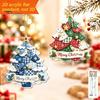 Indoor Seasonal Window Hangings Acrylic Christmas Tree Hanging Ornament, 2D Patchwork Print Cute Festive Decors Pendant with Merry Christmas, Holiday