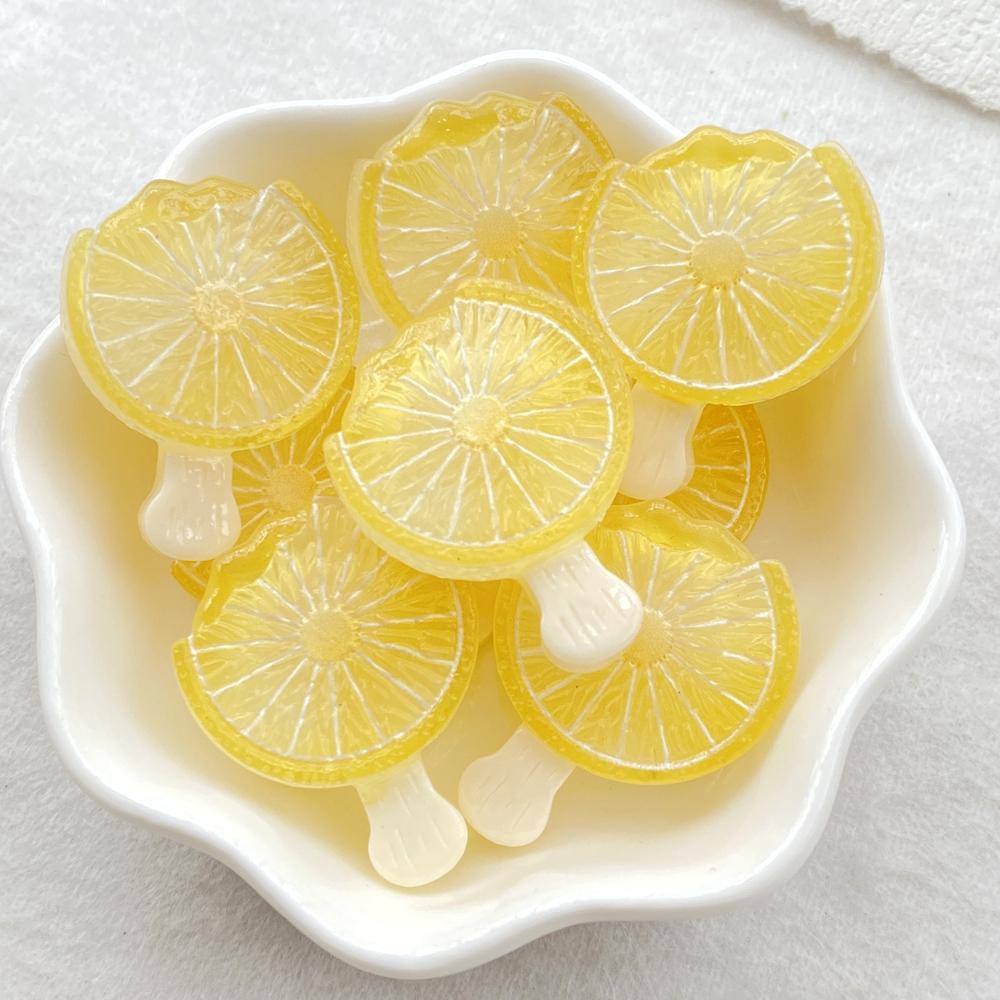 10Pcs Cute Resin Transparent Fruit Strawberry, Lemon Ice Cream Flat Back Scrapbooking DIY Jewelry Craft Decoration Accessories