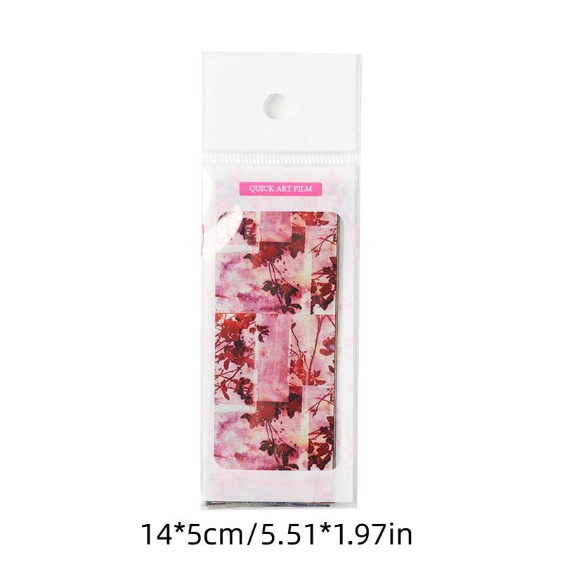 10 Sheets Feng Shui Ink Staining Nail Foils Transfer Paper Laser Nail Art Stickers Decal Pattern Printing Mold Manicure Tool