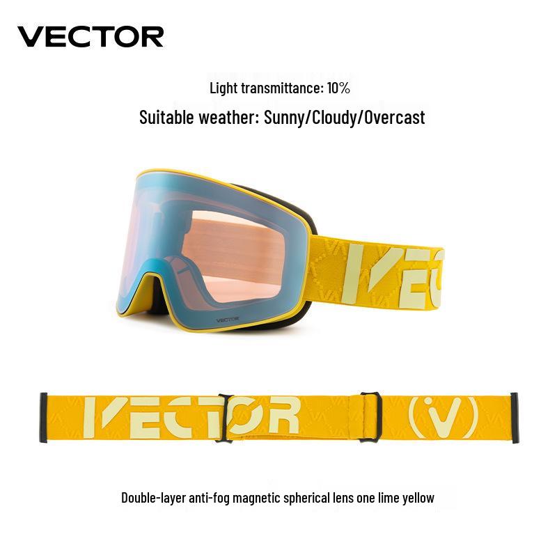 VECTOR Wanketu Magnetic Ski Goggles, Anti-fog, Myopia-Friendly, Helmet-Compatible for Men & Women
