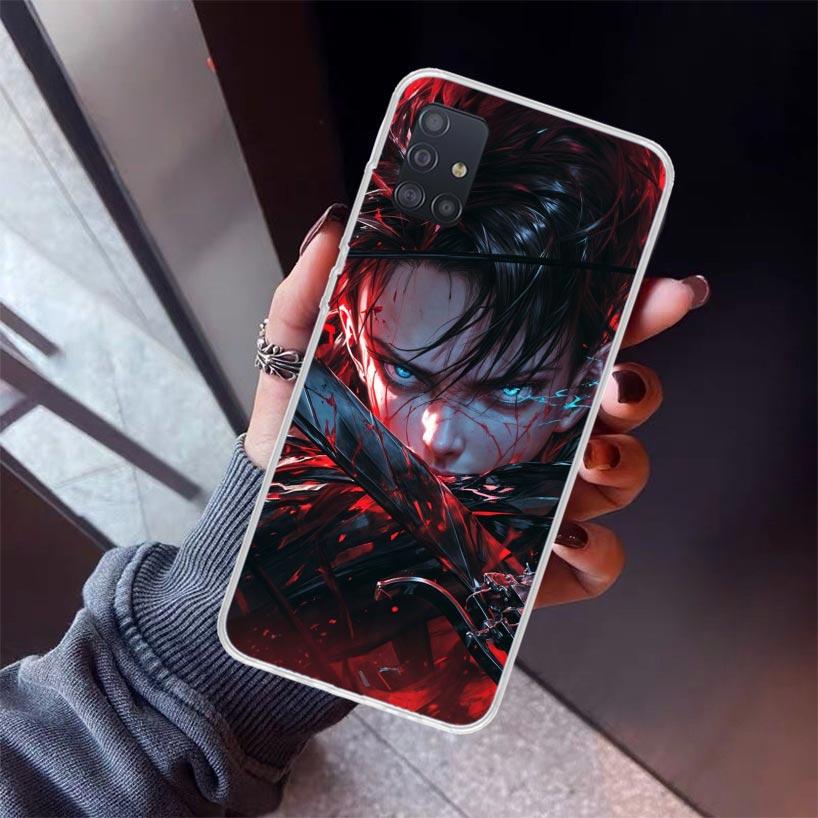 A-Attack On T-Titan Levi Phone Case For Samsung Galaxy A12 A52S A42 A32 A22 A51 A50 Note 20 Ultra 10 S10 Plus A71 A70 A31 A30 A1