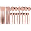 24Pcs Mint Gold Dinnerware Set Knife Fork Coffee Spoon Cutlery Western Stainless Steel Tableware Flatware Kiechen Silverware