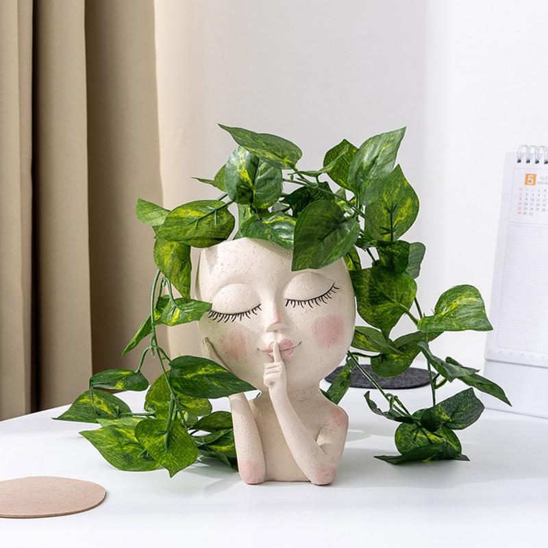 Silicone Planter Mold Big for Head for Doll Flower  Vase Mold for Concrete Cement Resin Casting Mold for Y Craft To