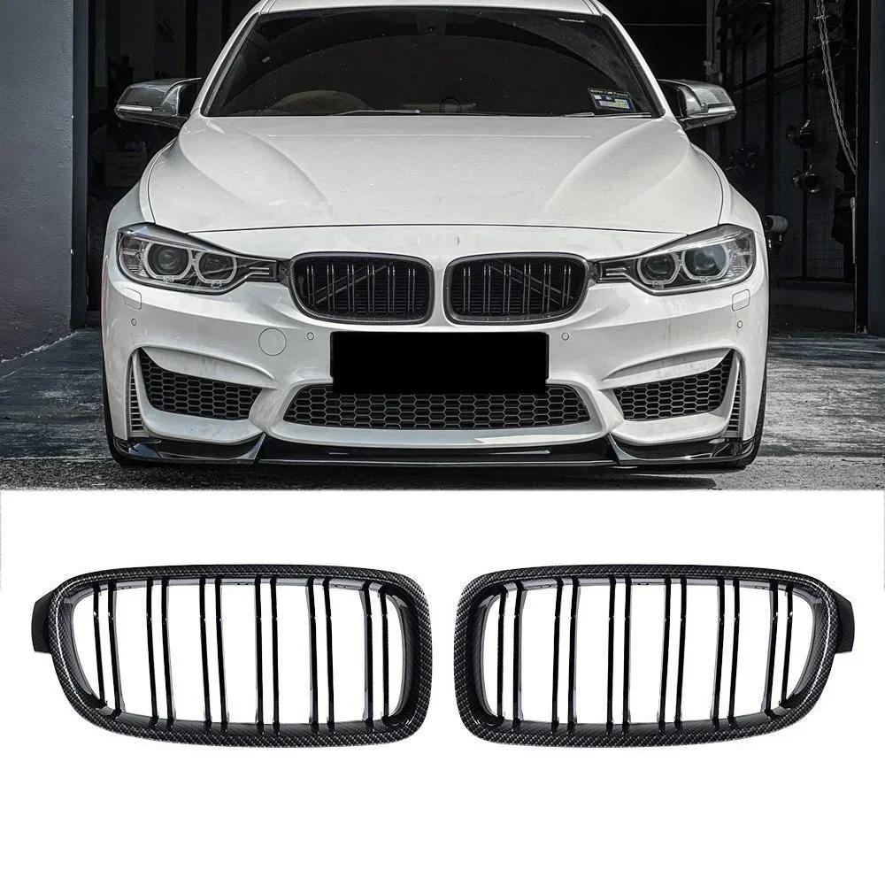 Grila frontală M3 din fibră de carbon, stil M, cromată, pentru BMW Seria 3 F30 F31 F35 2012-2019 320i 325i