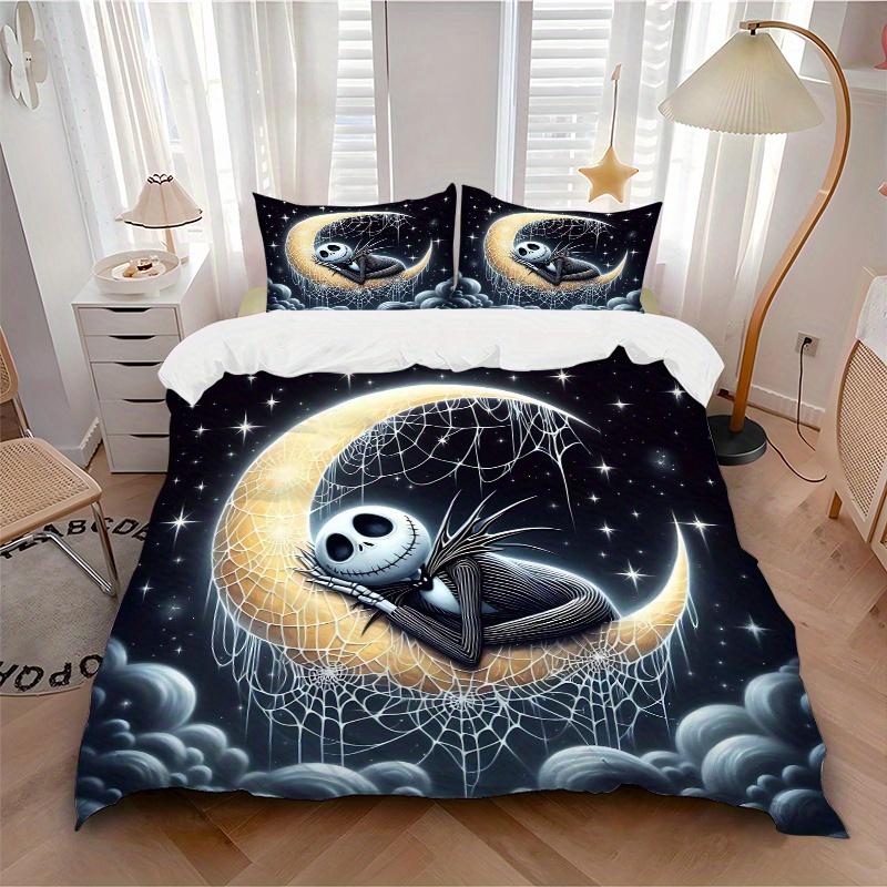 3pcs Moon Jack Printed Quilt Set Soft and Comfortable Quilt Cover for Bedroom, Guest Room Bedding Set B069