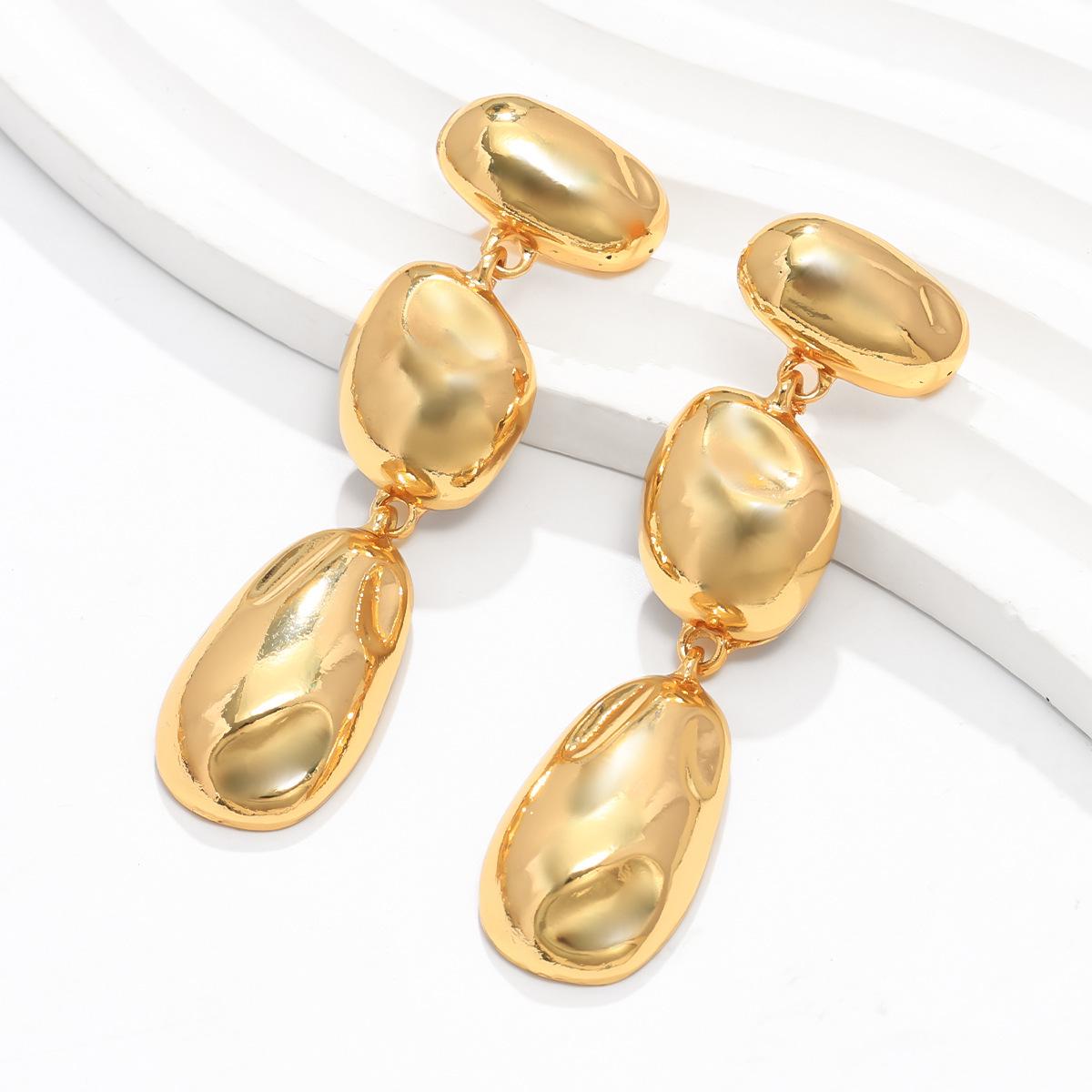 European & American Fashion Tassel Heart & Flower Earrings - Versatile Alloy Water Drop Design