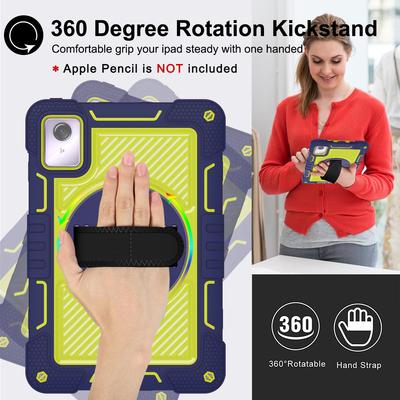 For Lenovo Tab M11/Xiaoxin Pad 11 2024 Case Silicone+PC Kickstand Tablet Cover with Shoulder Strap