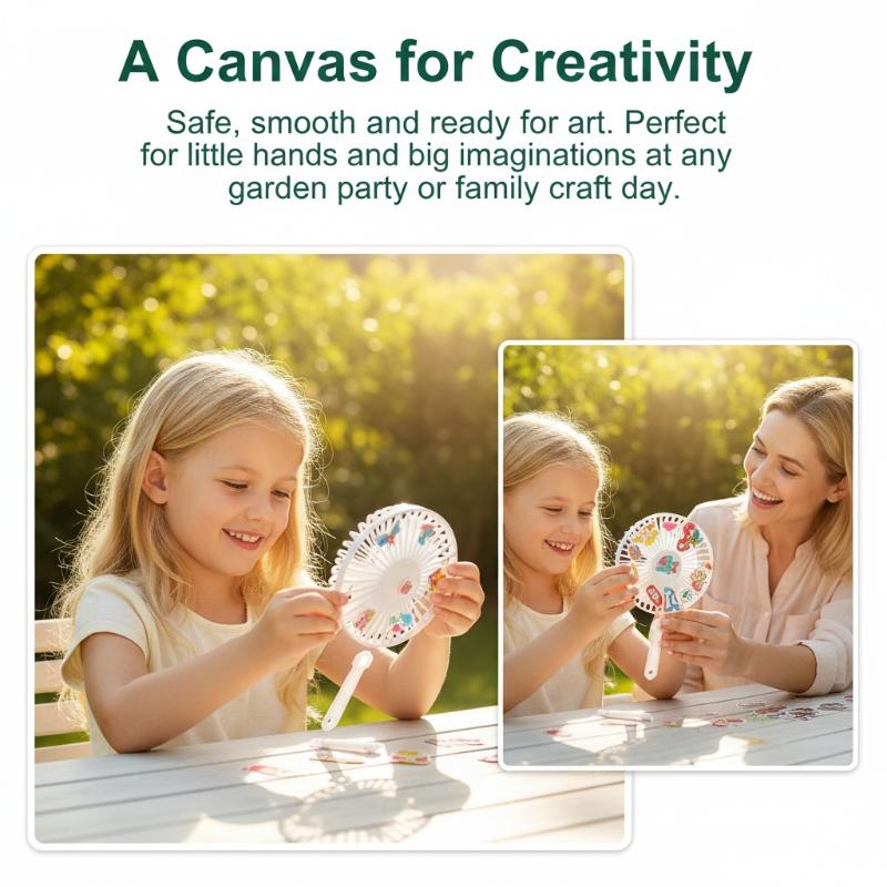 Mini Blank Transparent Fans 50/100PCS 5cm for Kids Creative DIY Art Activities Wedding Party Souvenirs