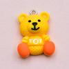 Colorful Resin Cartoon Bear Pendant & Letter Keychain for DIY Jewelry
