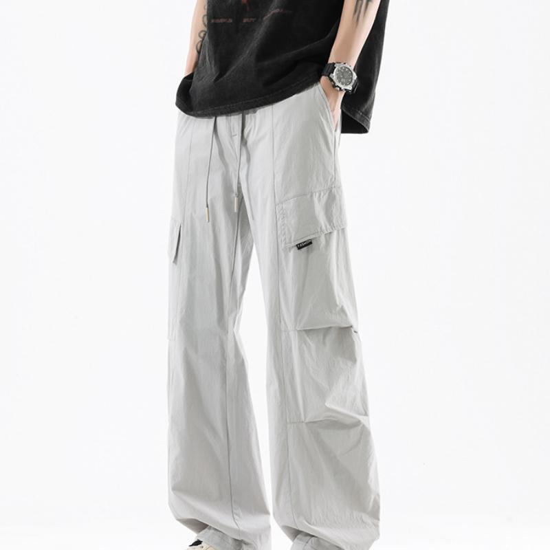 Three-dimensional Pleated Overalls Men's Summer Paratroopers Pull Rope Logging Pants