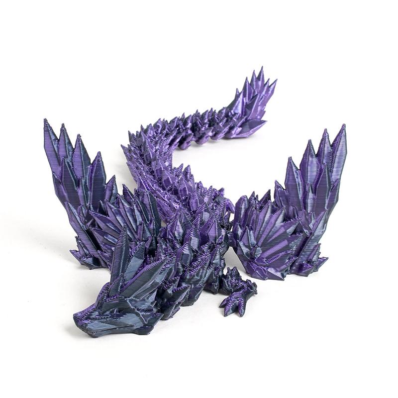 Creative 3D Printed Dragon Ornaments Flexible Articulated Gradient Color Dragon Crafts Children'S Toy Sets Gifts Desktop Decoration