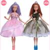 30 cm große Barbie-Puppe mit schmutzigen Zöpfen, europäischer und amerikanischer Persönlichkeit, beweglichem Mehrgelenk-Komplettset aus Spitzenkleidungsanzug für Puppen im Beutel
