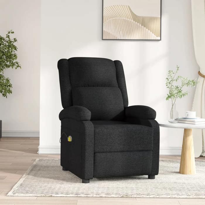 VidaXL Fauteuil électrique de massage Noir Tissu 3098361