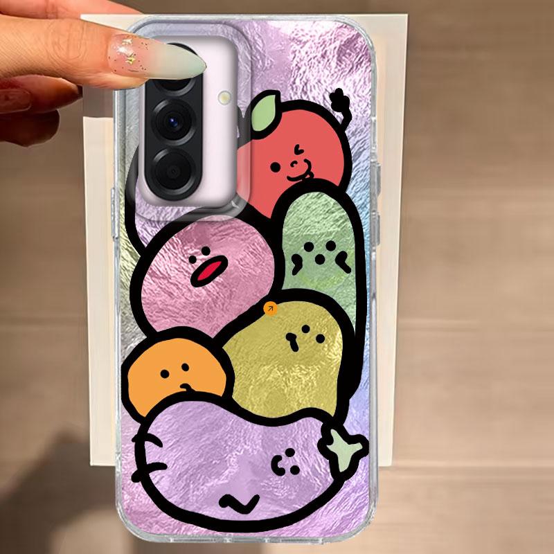 Case For For Samsung Galaxy A56 A36 A16 A25 A35 A26 S25 S24 Plus Ultra FE Phone Cover Orange Cat Cartoon For Samsung A55 TPU Bag