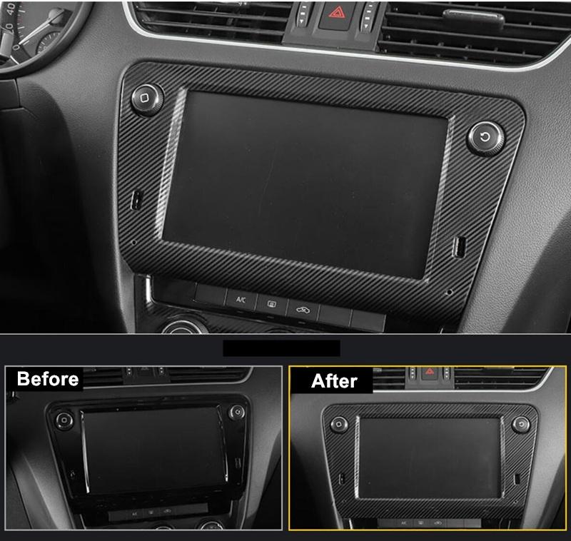 For Skoda Octavia 2018 2019 Accessories Car Interior Center DVD Navigation Panel Cover Decor Protection