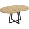 DUNA Extendable Round Table - 4 To 6 People - Oak Decor - L110 X D110/152 X H77 Cm